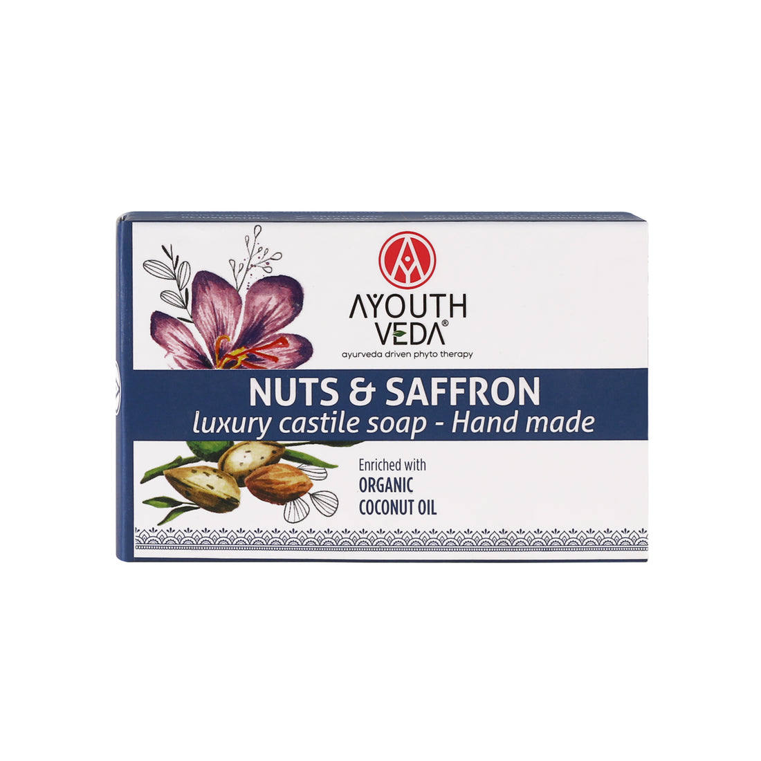 AyouthVeda Nuts & Saffron Luxury Handmade Castile Soap 110g