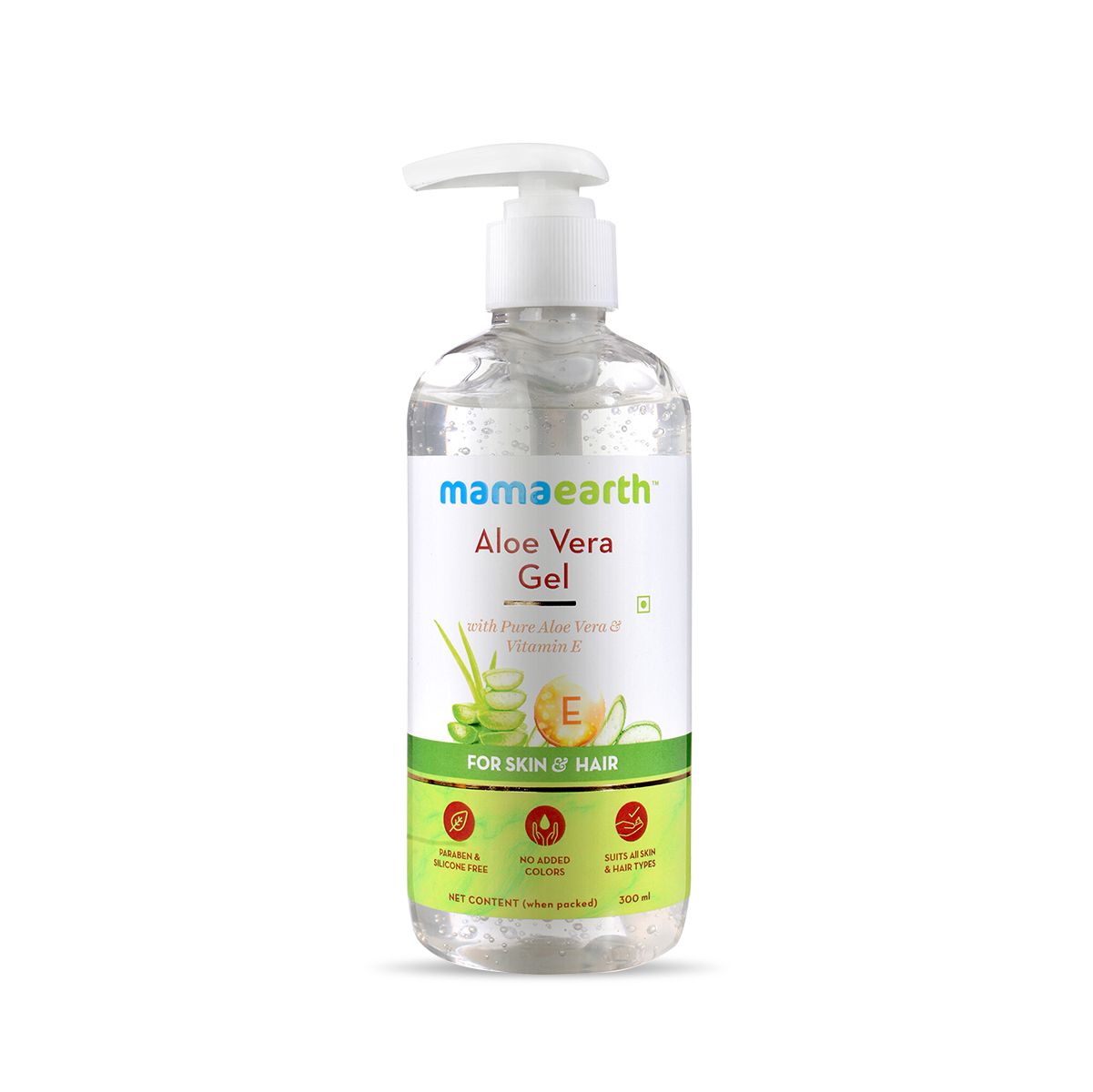 Mamaearth Aloe Vera Gel for Skin & Hair With Pure Aloe Vera & Vitamin E, Hydrates Skin, Soothes Irritated Skin, Keeps Scalp Healthy, For Men & Women - 300 ml