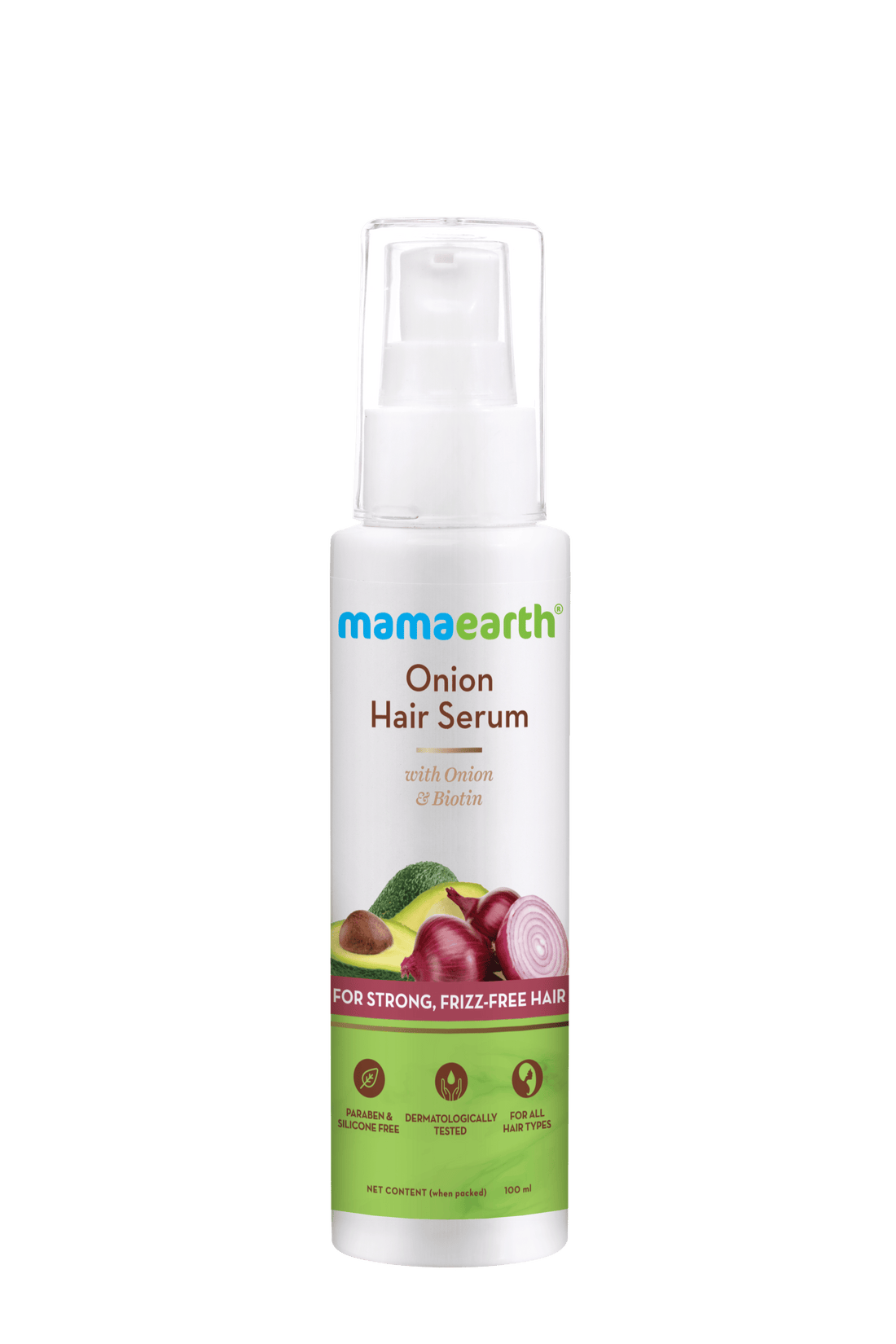 Mamaearth Onion Hair Serum For Silky & Smooth Hair, with Onion & Biotin for Strong, Tangle Free & Frizz-Free Hair - WHITE 100 ml