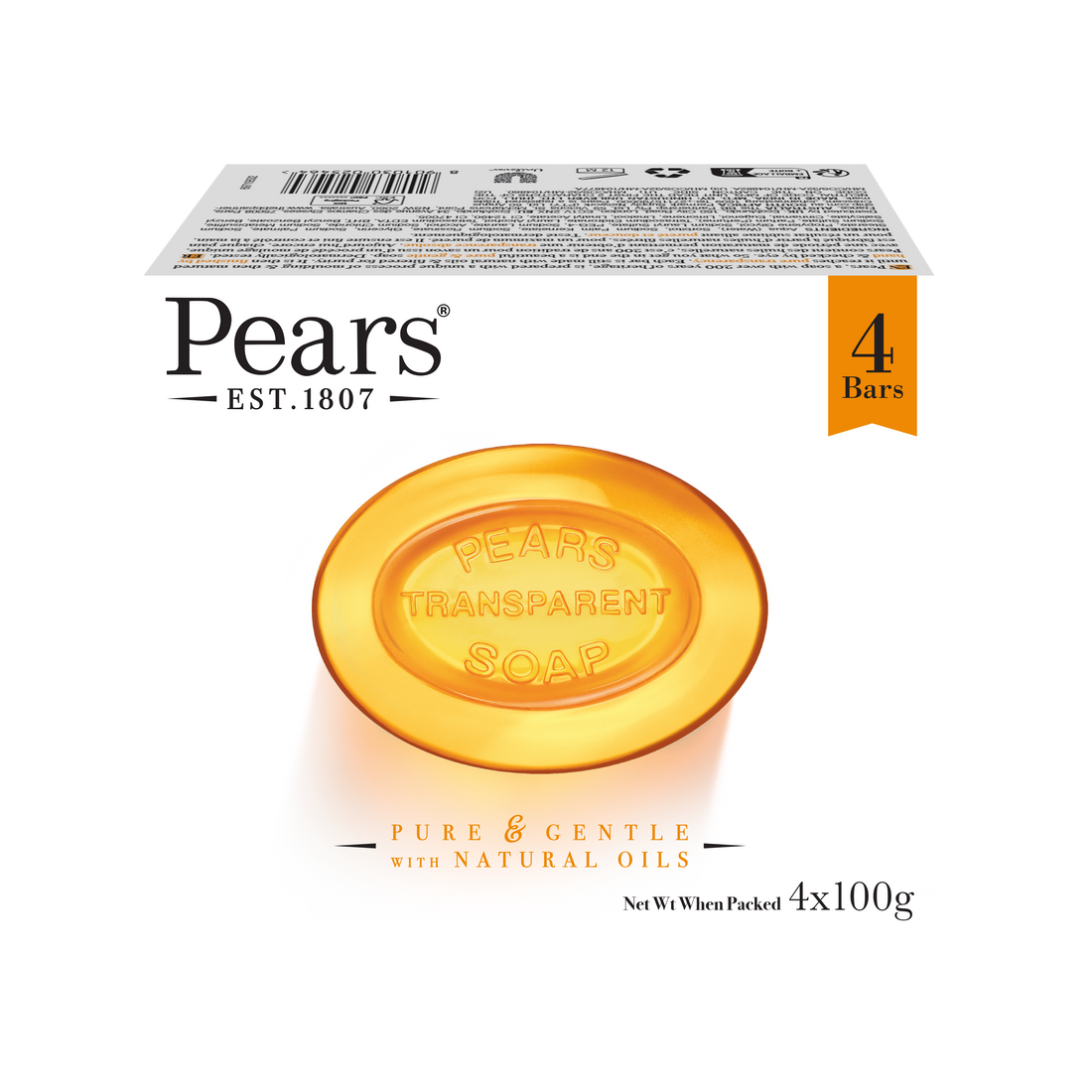Pears Soap Bar Amber 4x100g