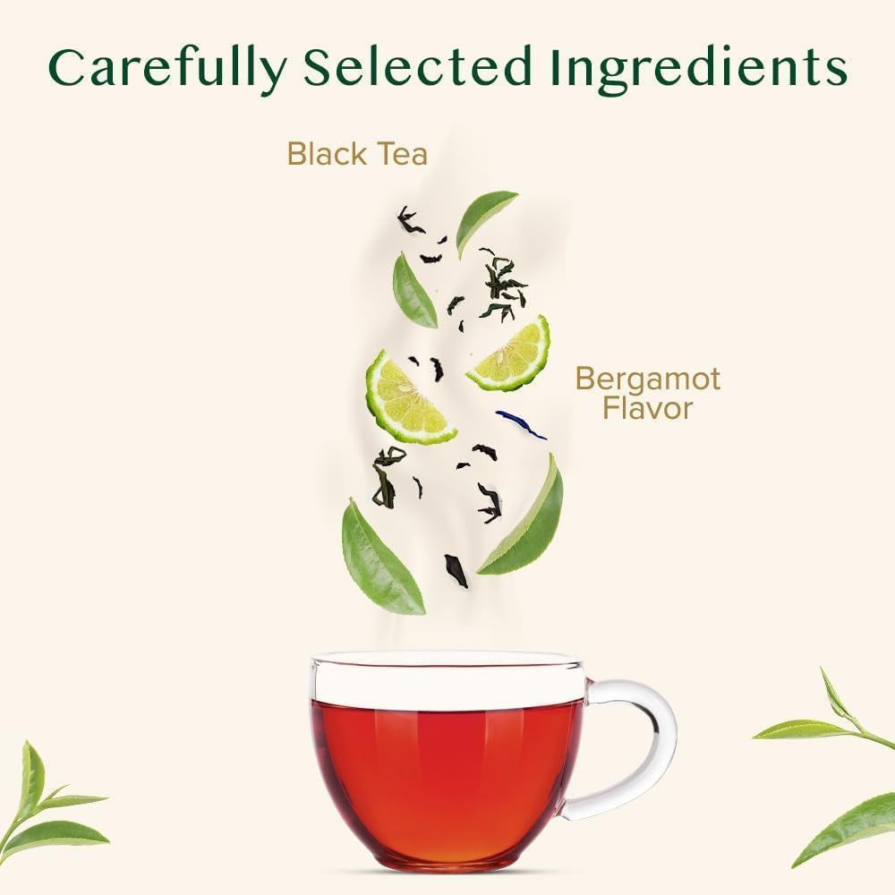 VAHDAM Earl Grey Black Tea Bags (100 Count) Medium Caffeine, Non GMO, Gluten Free - Citrus Bergamot & Smooth - Resealable Ziplock Pouch - Plant Based Tea Bags