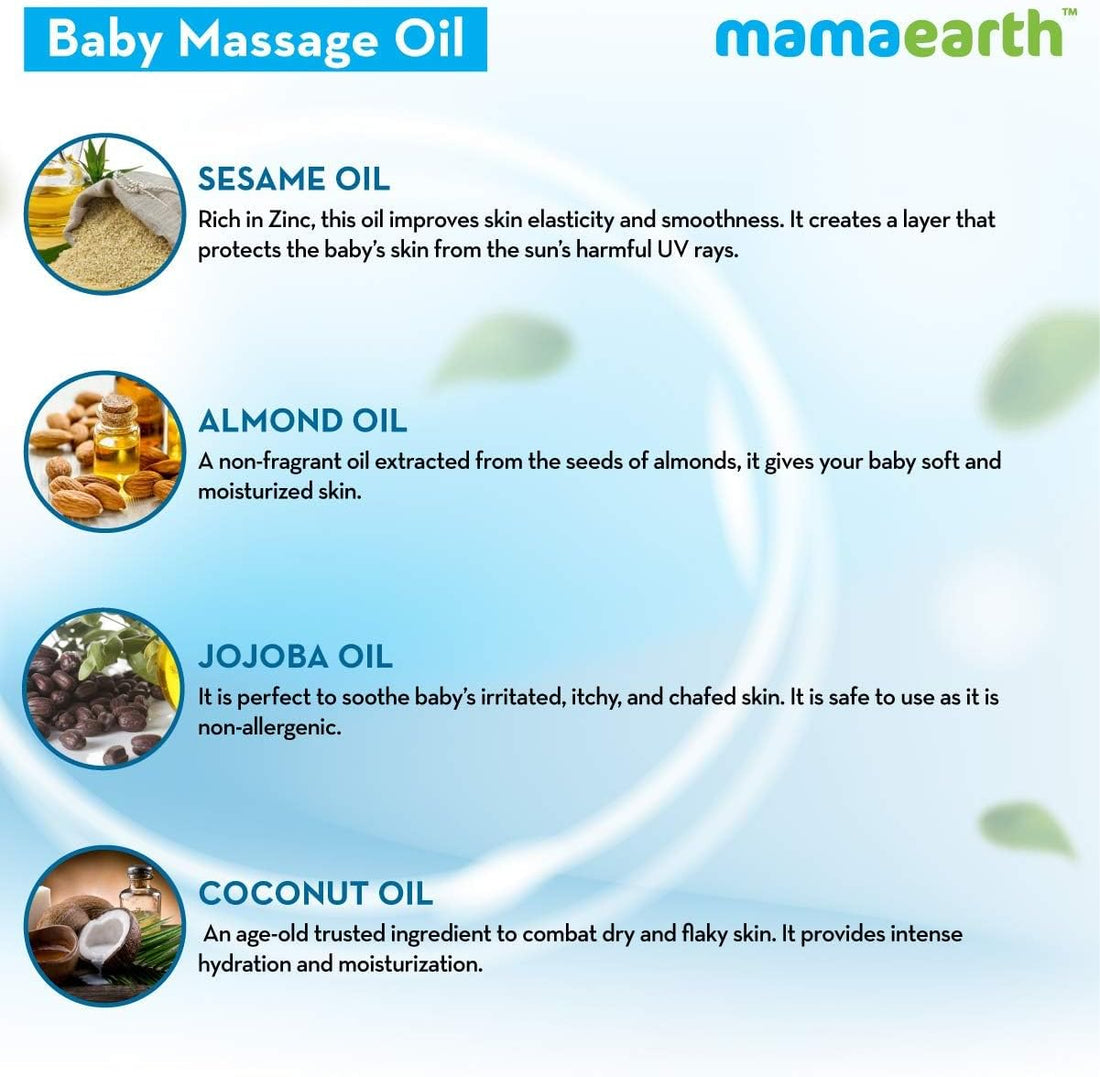 Mamaearth Soothing Baby Massage Oil, with Sesame, Almond & Jojoba Oil White -100ml