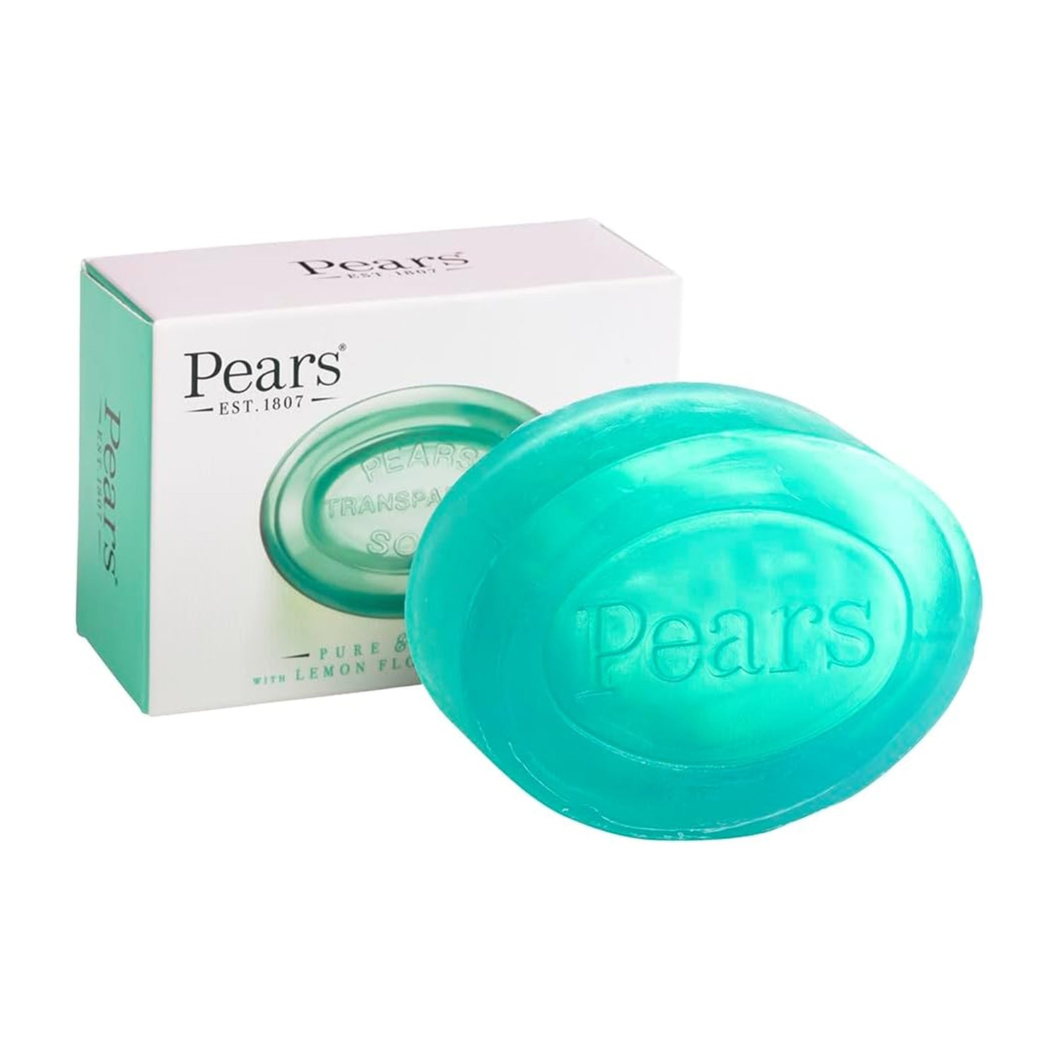 Pears Pure & Gentle Transparent Natural Soap Bar - Made with Lemon Flower Extracts, Nourishing and Refreshing Bathing Cleanser - 125g