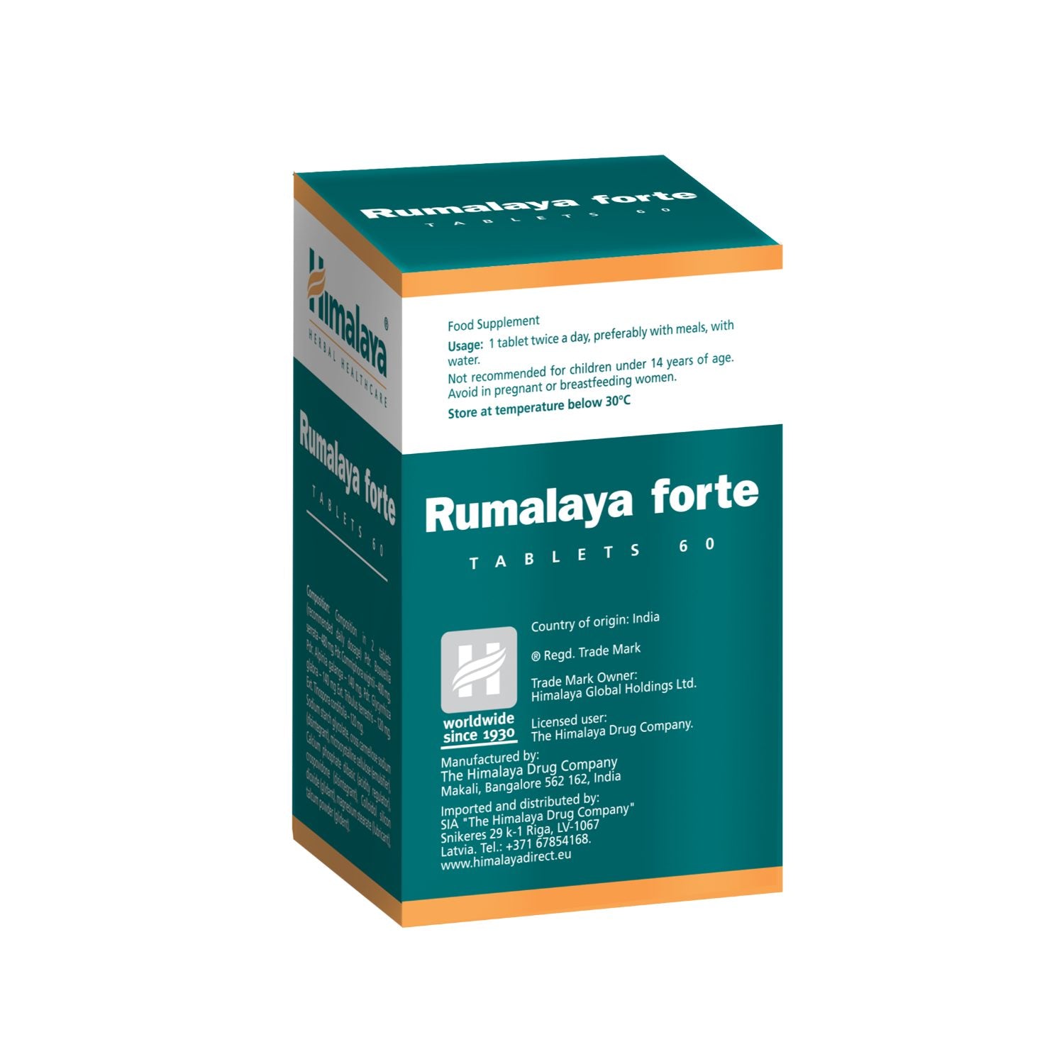 Himalaya Rumalaya forte - helps keep joints functional and comfortable - 60 Tablets