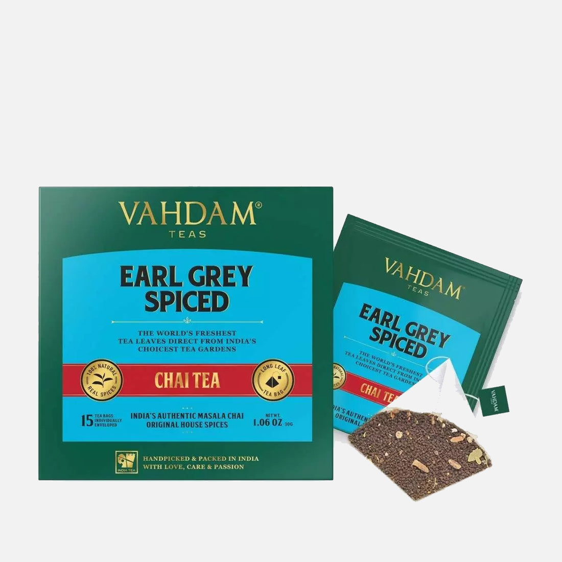 Vahdam Earl Grey Masala Chai Tea (15 Tea Bag)