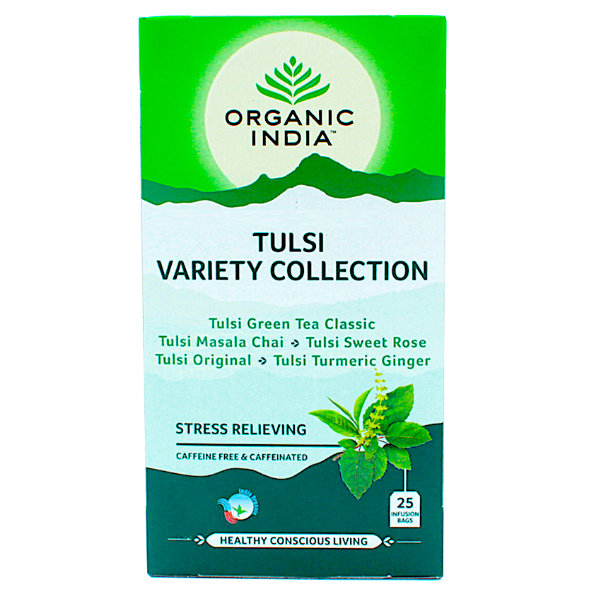 Tulsi Varity Collection 25 bags (5 infusion bag each of Tulsi original, Green, Masala Chai, Sweet Rose) 60/1