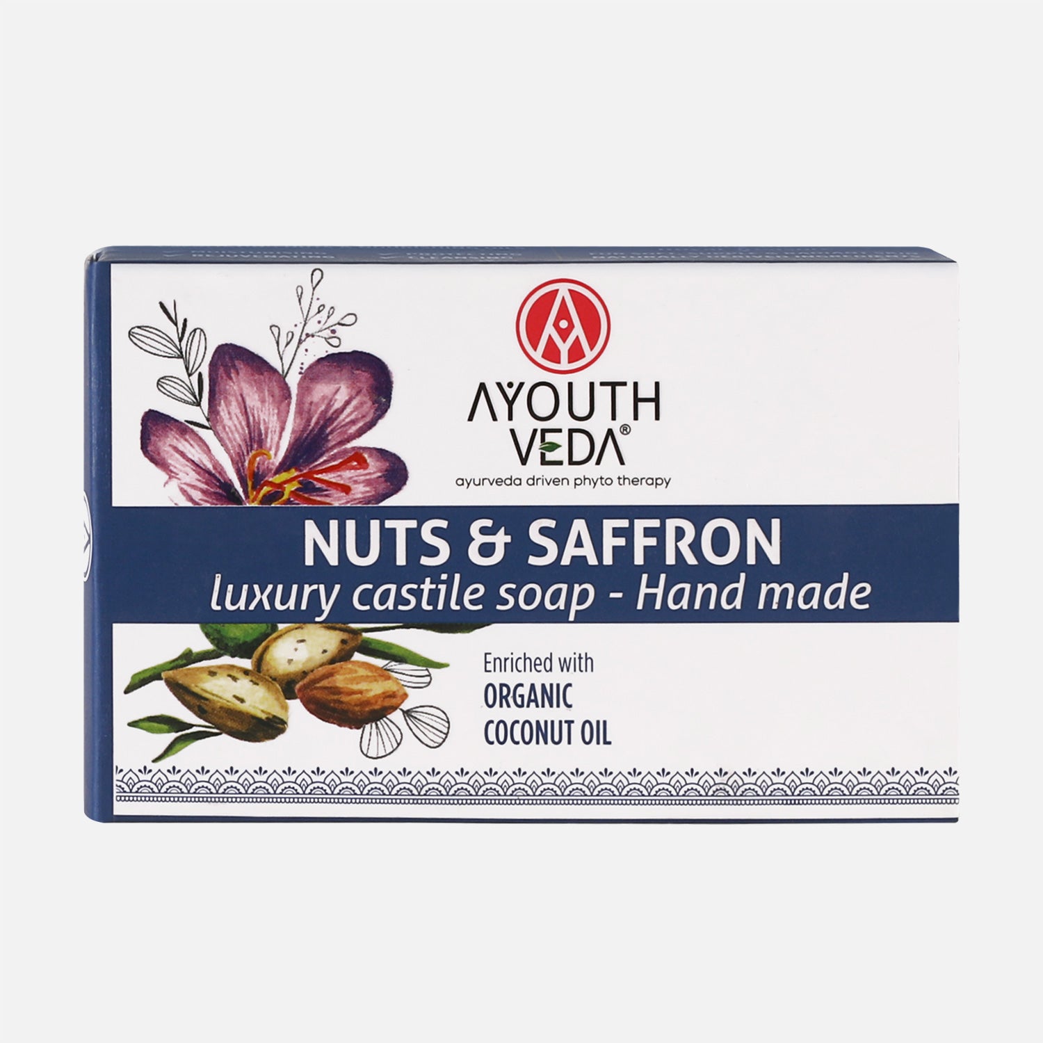 AyouthVeda Nuts & Saffron Luxury Handmade Castile Soap 110g