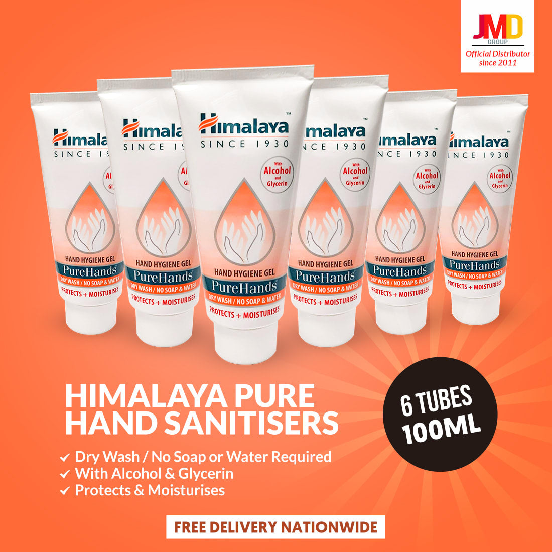 Himalaya Pure Hand Santiser Gel 100ml ( 6 x 100 ML)