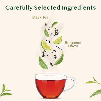 VAHDAM Earl Grey Black Tea Bags (100 Count) Medium Caffeine, Non GMO, Gluten Free - Citrus Bergamot &amp; Smooth - Resealable Ziplock Pouch - Plant Based Tea Bags