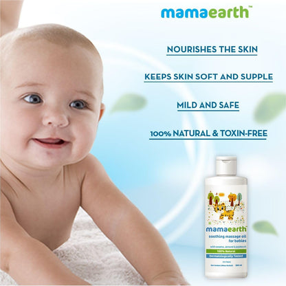 Mamaearth Soothing Baby Massage Oil, with Sesame, Almond &amp; Jojoba Oil White -100ml