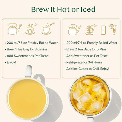 VAHDAM Pure Mint Herbal Tea (15 Pyramid Tea Bags) Caffeine Free, Non GMO, Gluten Free - Blend of 100% Natural Ingredients- Peppermint Tea, Spearmint Tea - Mint Tea Bags - Resealable Ziplock Pouch