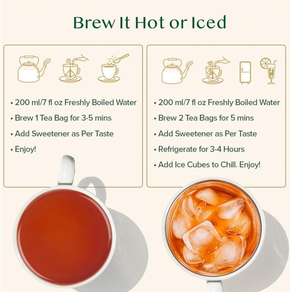 VAHDAM Assam Exotic Black Tea Bags (15 Count) High Caffeine, Gluten Free, Full Bodied - Pyramid Tea Bags - Strong, Robust &amp; Flavoury