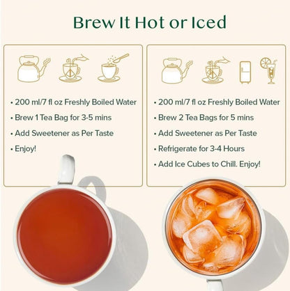 VAHDAM Assam Exotic Black Tea Bags (15 Count) High Caffeine, Gluten Free, Full Bodied - Pyramid Tea Bags - Strong, Robust &amp; Flavoury