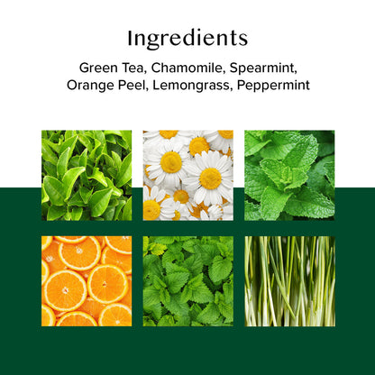 Vahdam Chamomile Mint Citrus Green Tea, 15 Count