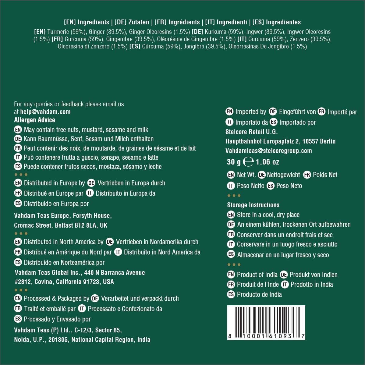 VAHDAM, Turmeric + Ginger Powerful SUPERFOOD Blend (15 Pyramid Tea Bag) Herbal Tea Bags, 100% Natural Ingredients- Turmeric &amp; Ginger Tea