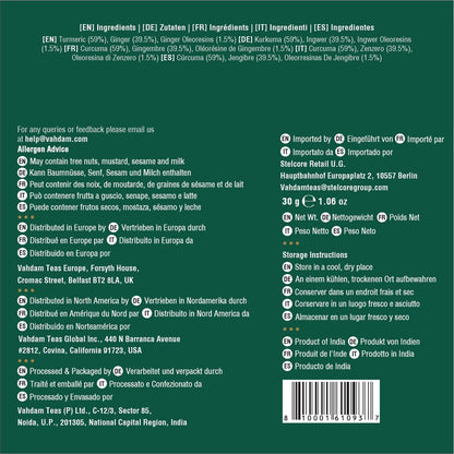 VAHDAM, Turmeric + Ginger Powerful SUPERFOOD Blend (15 Pyramid Tea Bag) Herbal Tea Bags, 100% Natural Ingredients- Turmeric &amp; Ginger Tea