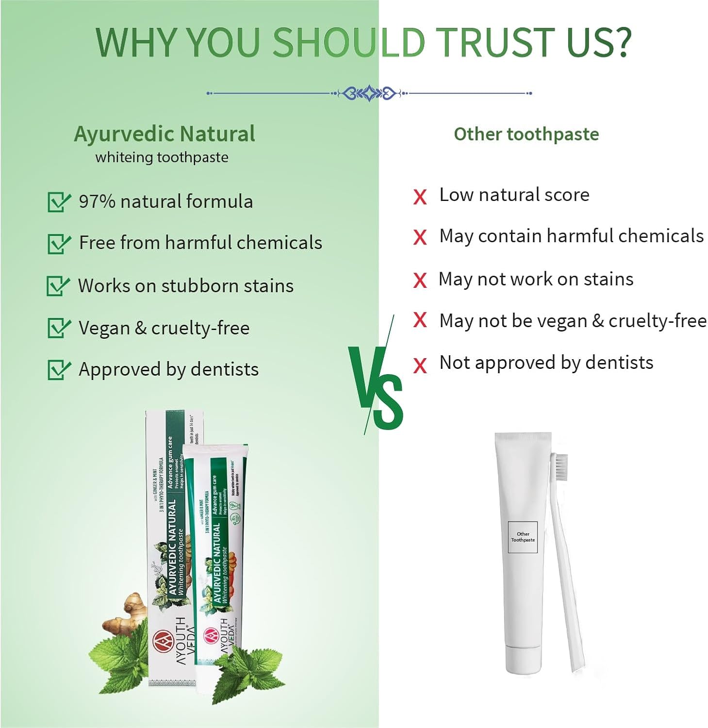 Ayouthveda Natural Whitening Toothpaste - 100g