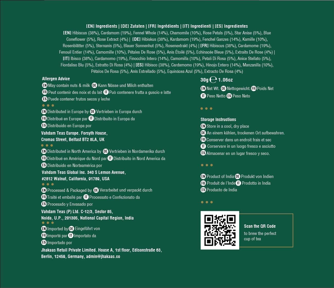 VAHDAM Hibiscus Rose Tea (15 Pyramid Tea Bags) Herbal Tea Bags- Hibiscus Rose Petals &amp; Indian Exotic Spices - Caffeine Free Hibiscus Tea, Floral Flavour Tisane - Eco-Conscious Tea Bags