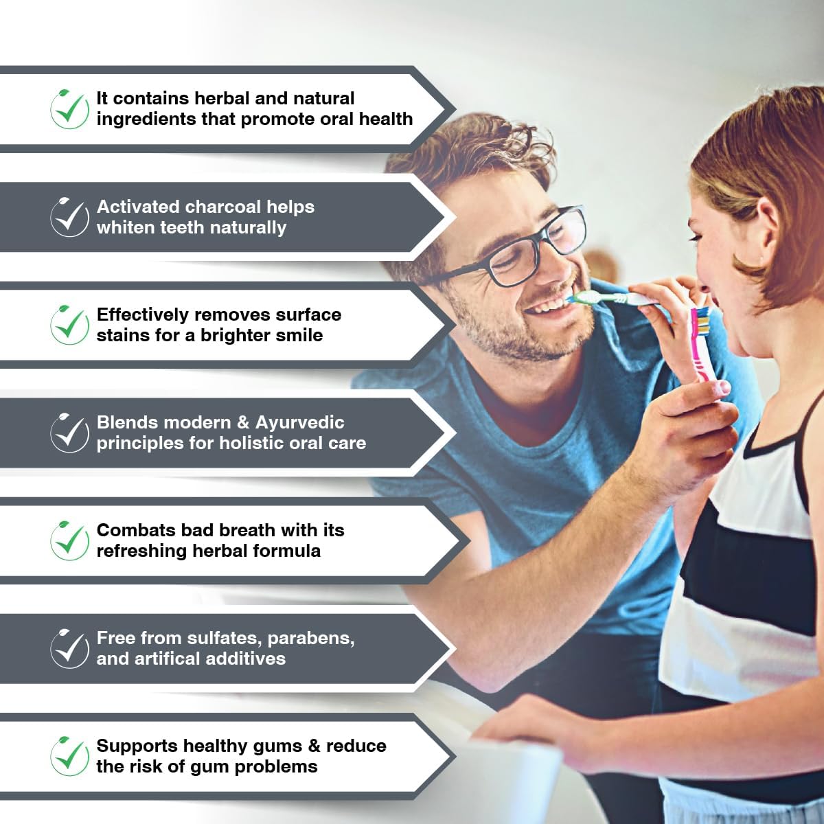 AyouthVeda Ayurvedic Charcoal White Toothpaste with Activated Bamboo Charcoal &amp; Turmeric for Deep Cleaning &amp; Whitening - 100g