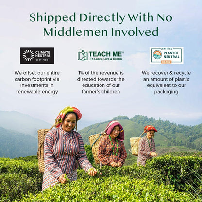 VAHDAM Pure Mint Herbal Tea (15 Pyramid Tea Bags) Caffeine Free, Non GMO, Gluten Free - Blend of 100% Natural Ingredients- Peppermint Tea, Spearmint Tea - Mint Tea Bags - Resealable Ziplock Pouch