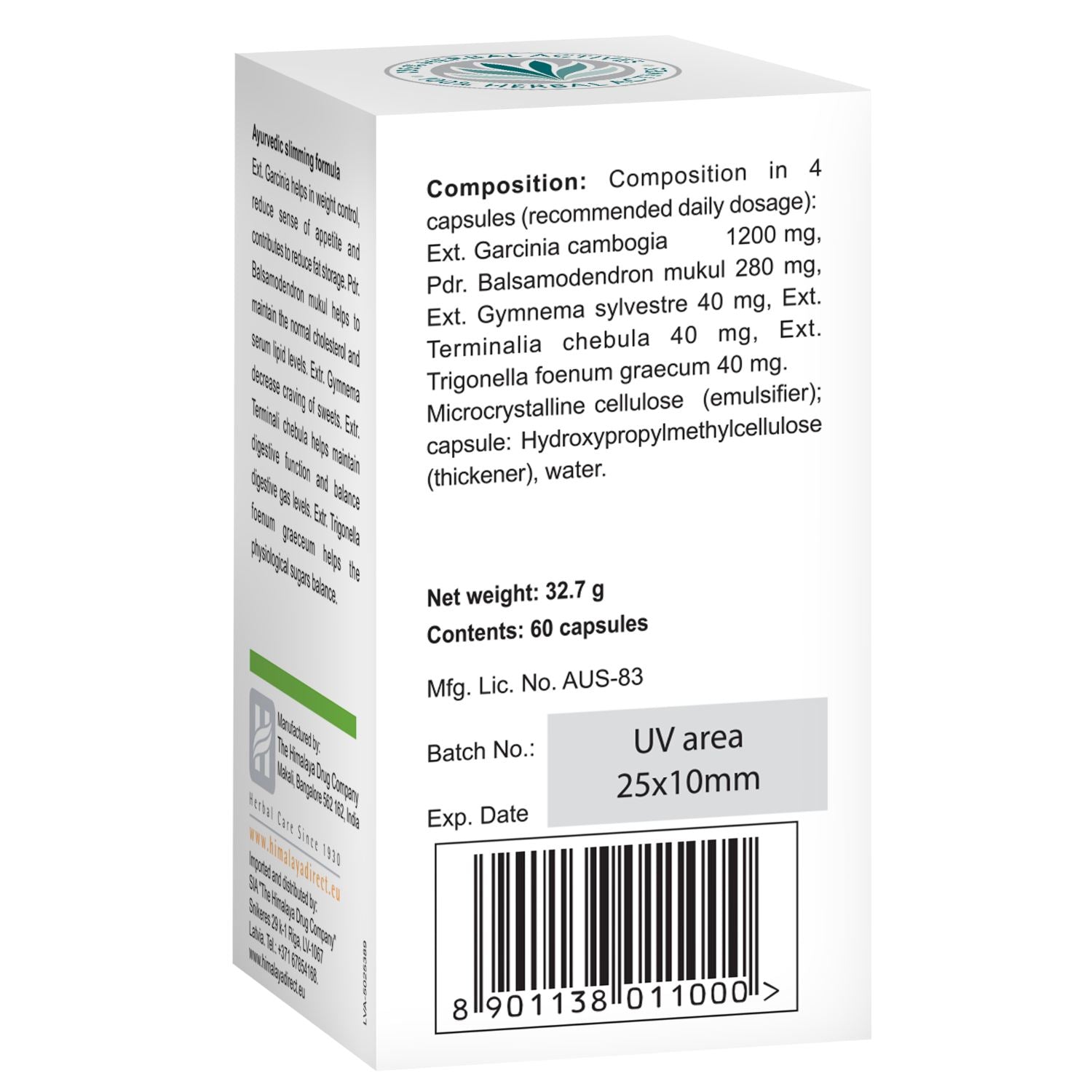 Himalaya AyurSlim - Ayurvedic slimming formula - 60 Capsules