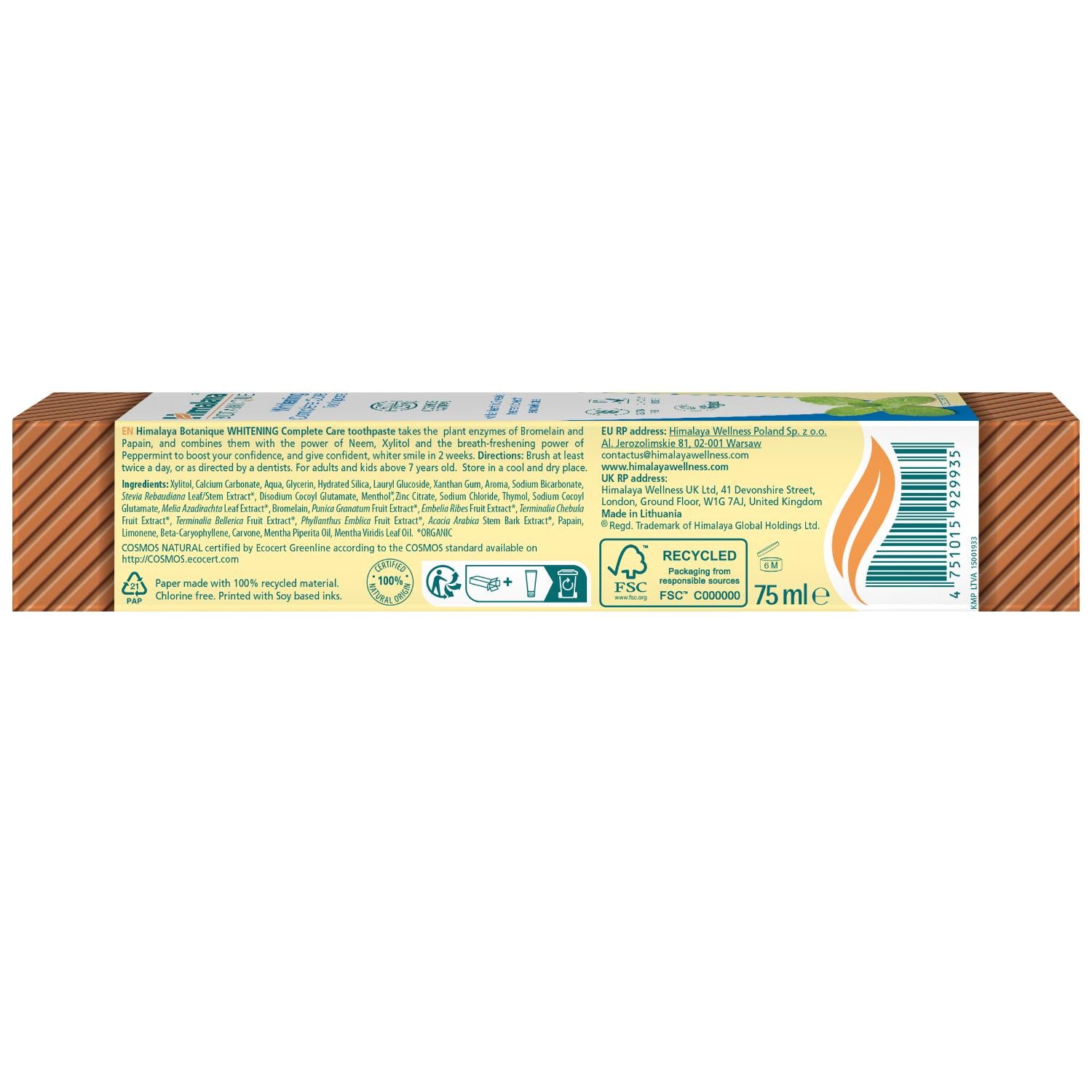 Himalaya Botanique Whitening Complete Care Toothpaste - Peppermint 75 ml