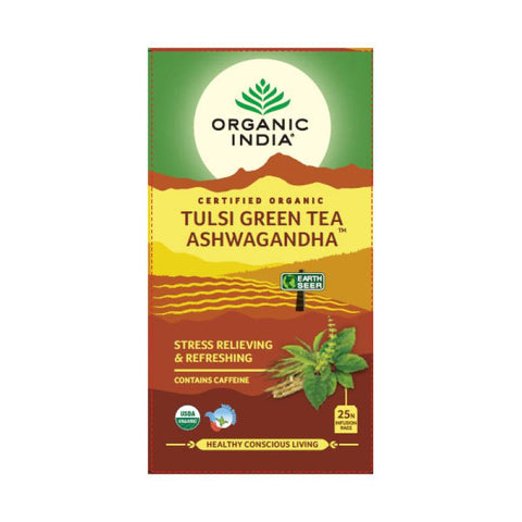 Organic India Tulsi Green Tea Ashwagandha 25 (Tea Bags)